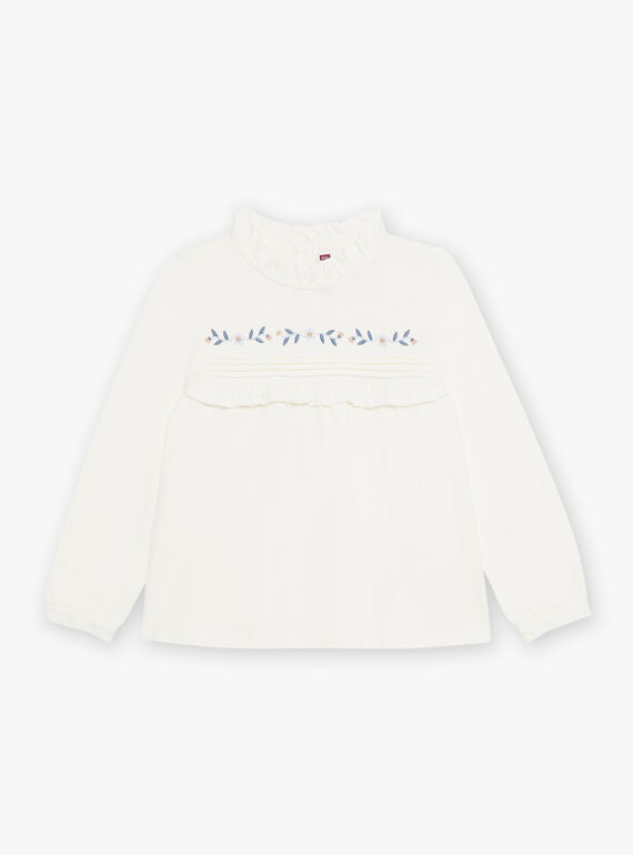 T-shirt écru à volants DIACHETTE / 22H2PFY3TML001
