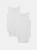 Lot de 2 bodies bébé garçon à bretelles en coton issu de l'agriculture biologique MEICARE / 25E5BG42BDL001