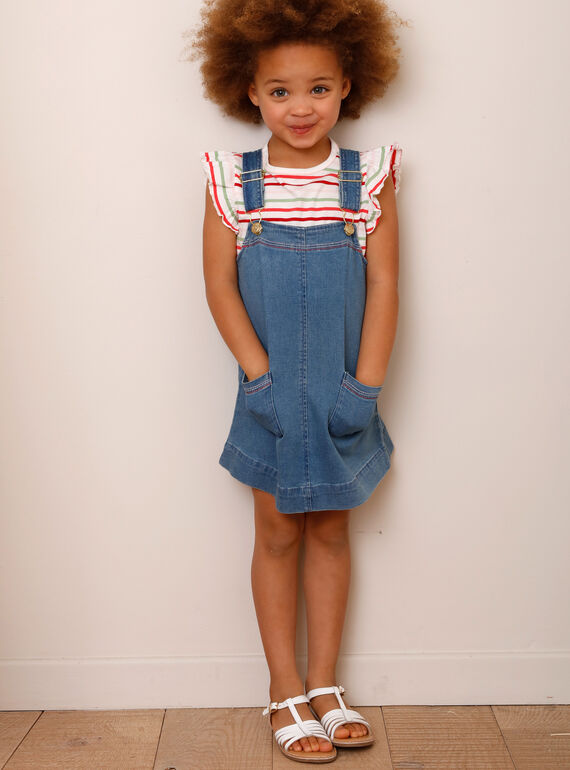 Ensemble robe salopette et T-shirt rayé ZOCHUETTE / 21E2PFJ1ENSP269