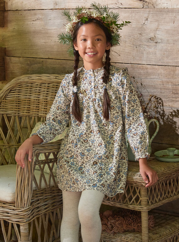 Robe fleurie en velours LAROZETTE / 24H2PFS1ROBA002