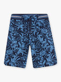 Bermuda bleu marine imprimé feuillage enfant garçon 22E3PGT3BER070