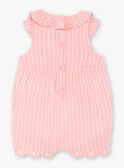 Salopette courte rose à rayures bébé fille ZAPRUNE / 21E1BFT1CBLD305