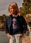 Veste bleu marine à rayures ton sur ton FOPAGE / 23E3PGC1VES070