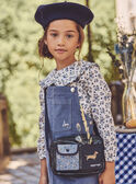 Sac bleu foncé avec broderie chien et imprimé fleuri à bandoulière Fille  NUBAGETTE / 25H4PFQ1BES070