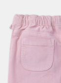Pantalon en velours  rose LADOSETTE / 24H2PFQ1PAND329