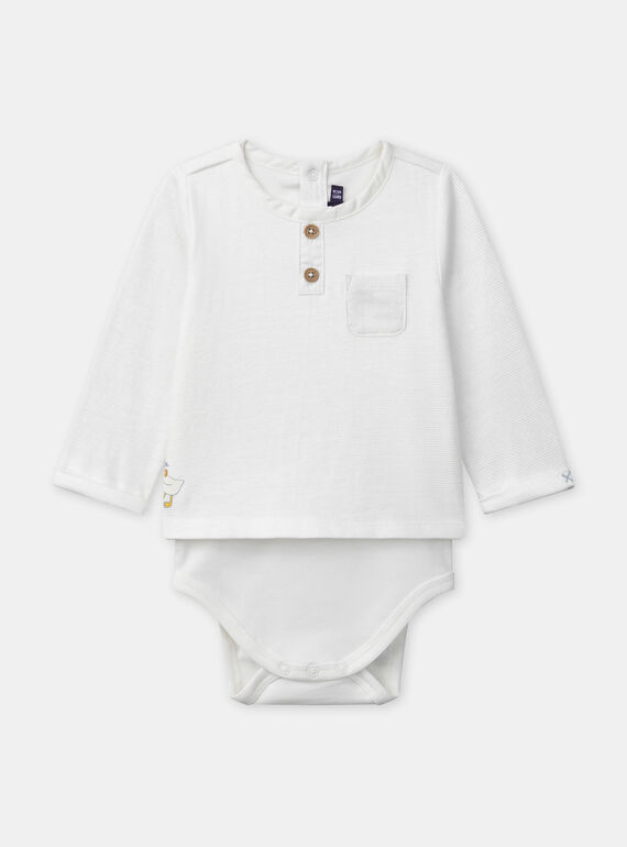 Body blanc à manches longues Bébé Garçon NAKRIS / 25H1BGQ1BOD009