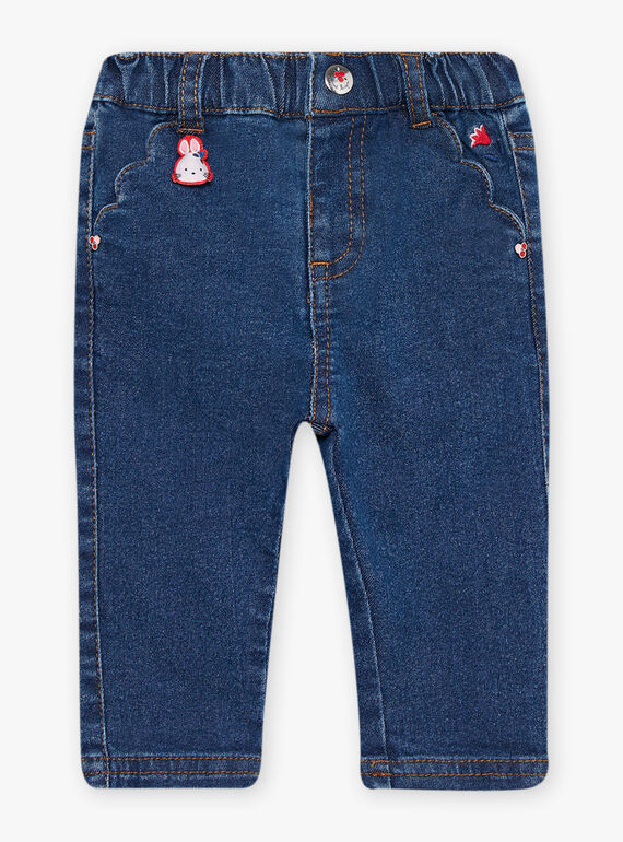 Jean à motifs brodés bébé fille CAFIBY / 22E1BF81JEAP269
