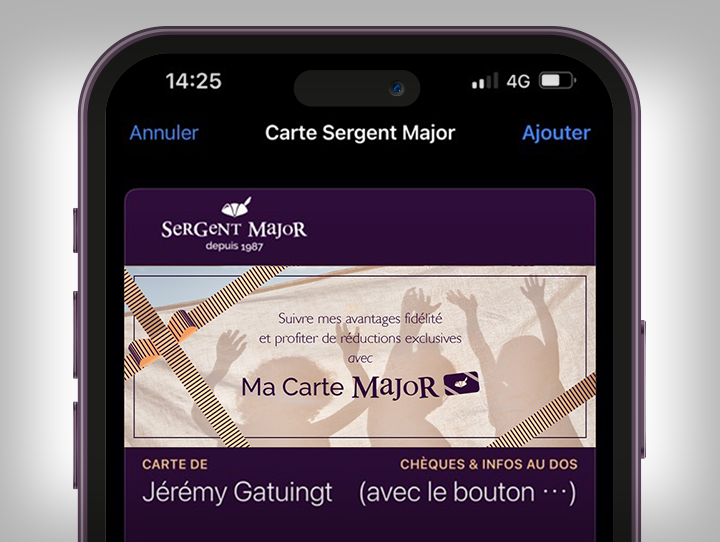 Sergent Major - Votre carte dans le Wallet